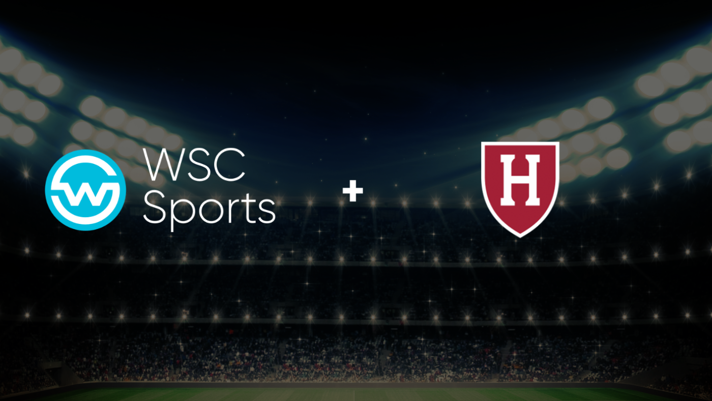 WSC Sports and Harvard University logos transposed against the