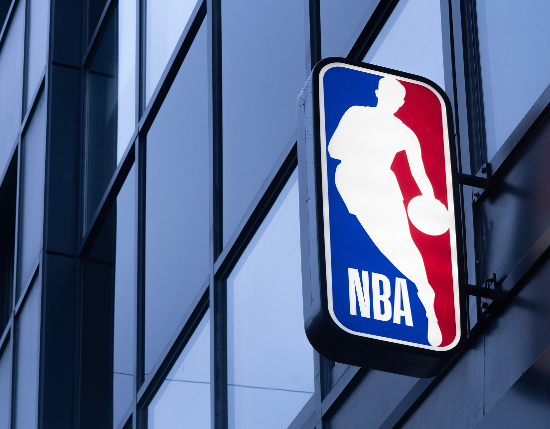 NBA logo on the side of one of their main offices.