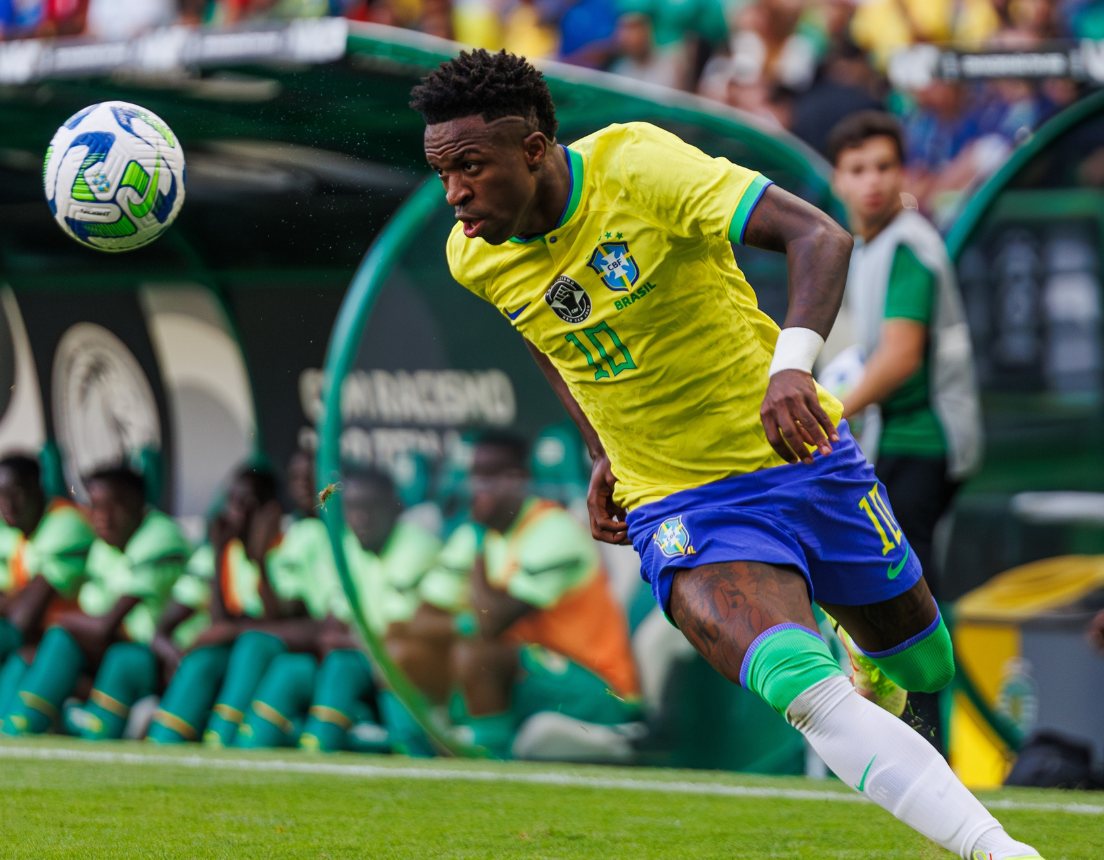 Friendly game between football national teams of Brazil and Senegal; Vinicius Junior during game