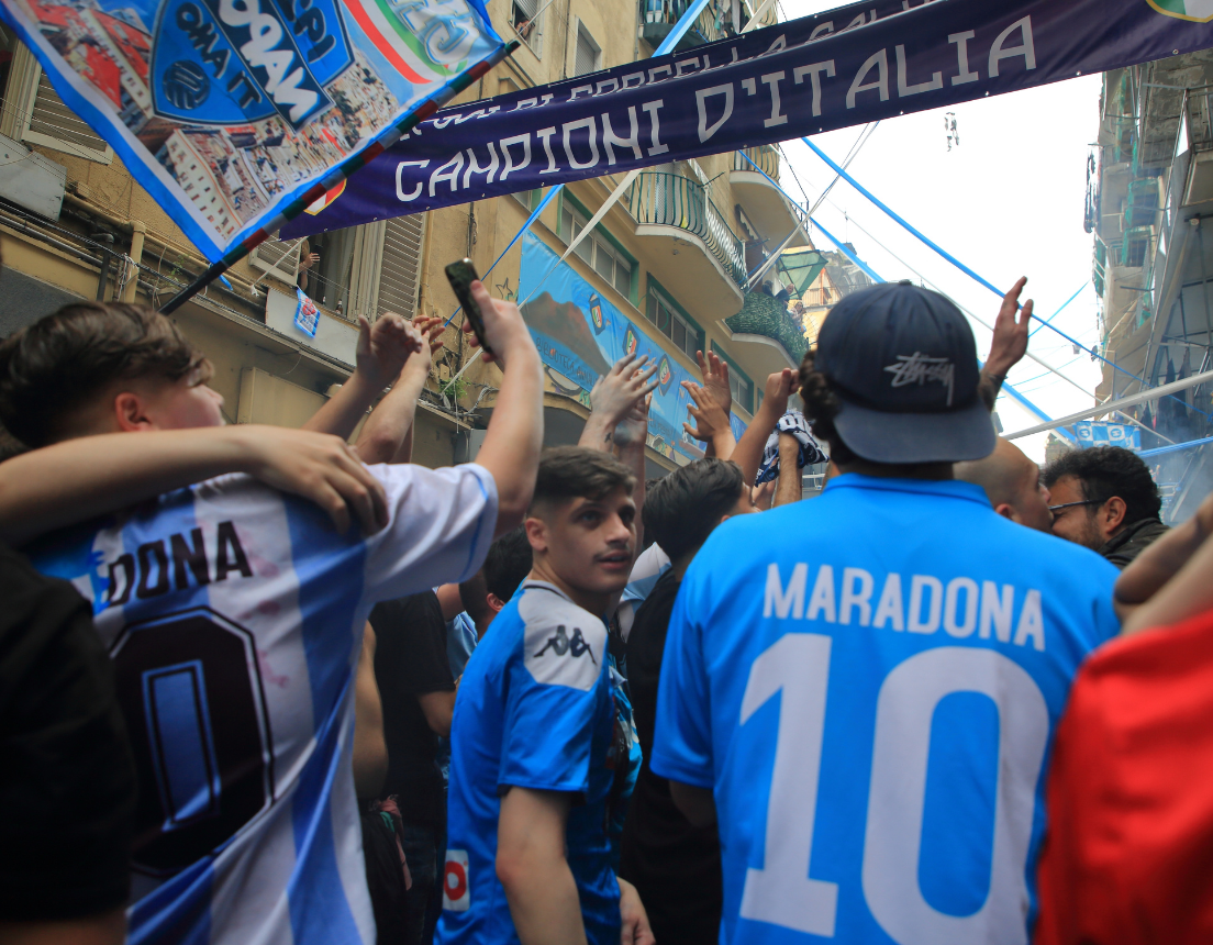 Fans before a football game.