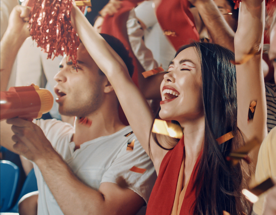 Loyal fans cheering