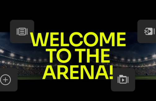 Black background that says, Welcome to the Arena with WSC Sports logo above it.,